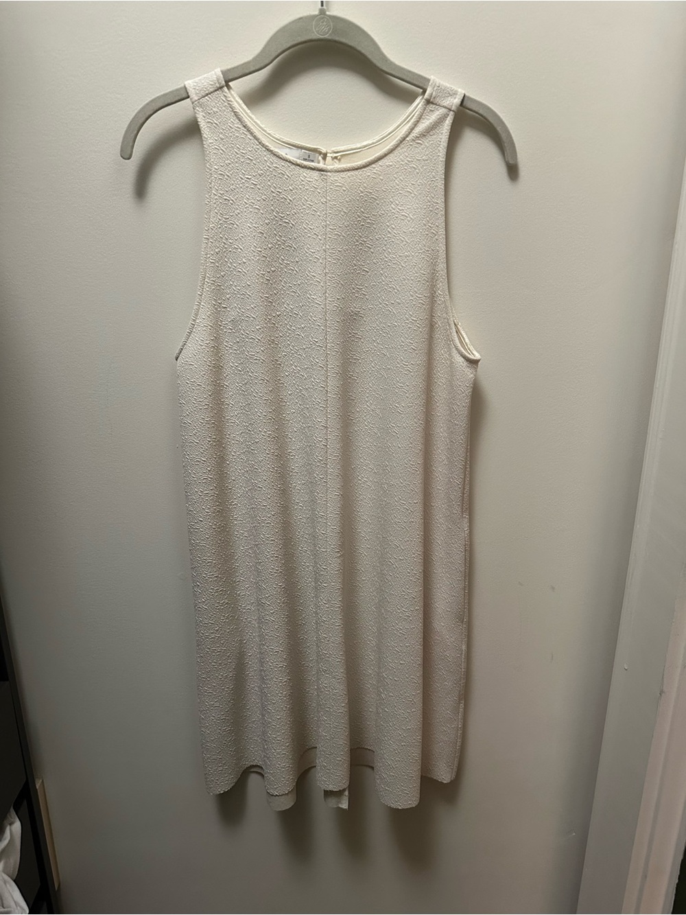 Sleeveless Cream Textured Tank Dress